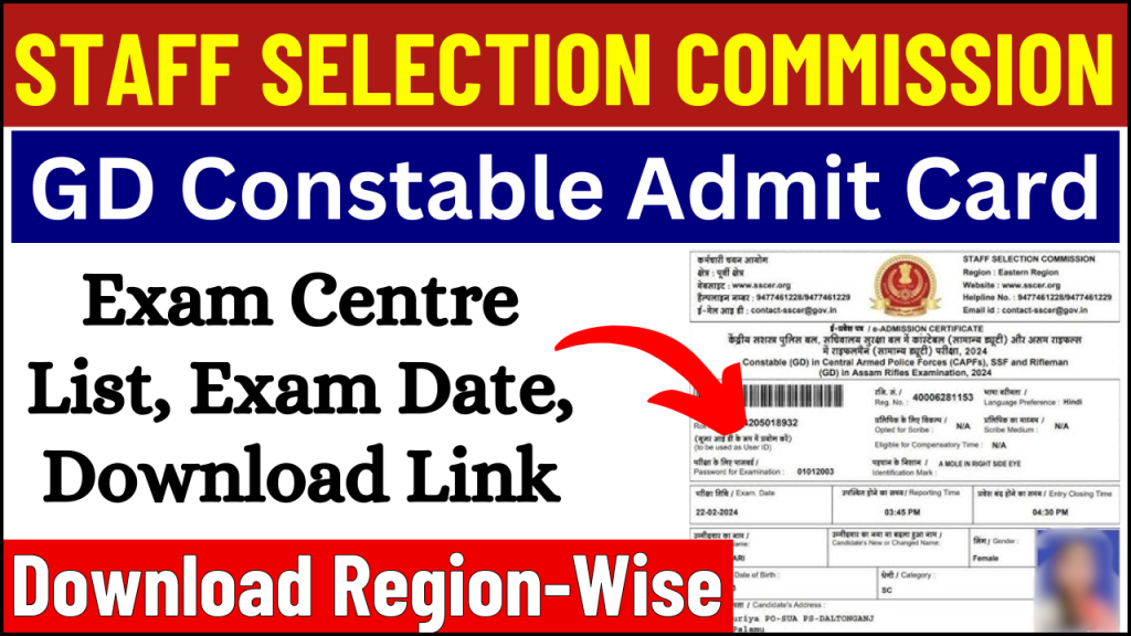 SSC GD Constable Admit Card 2025